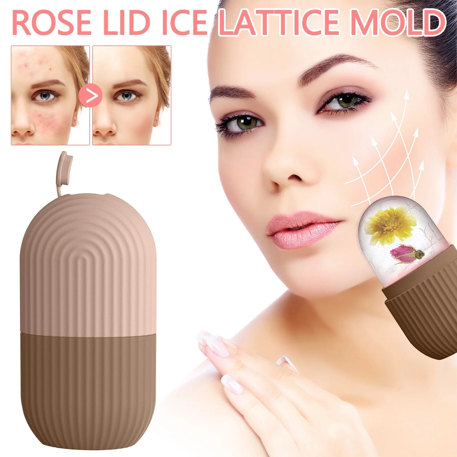 Ice Roller for Face and Eye Facial Ice Roller for Skin Facial Ice to Fine Lines Bright Skin Enhance Natural