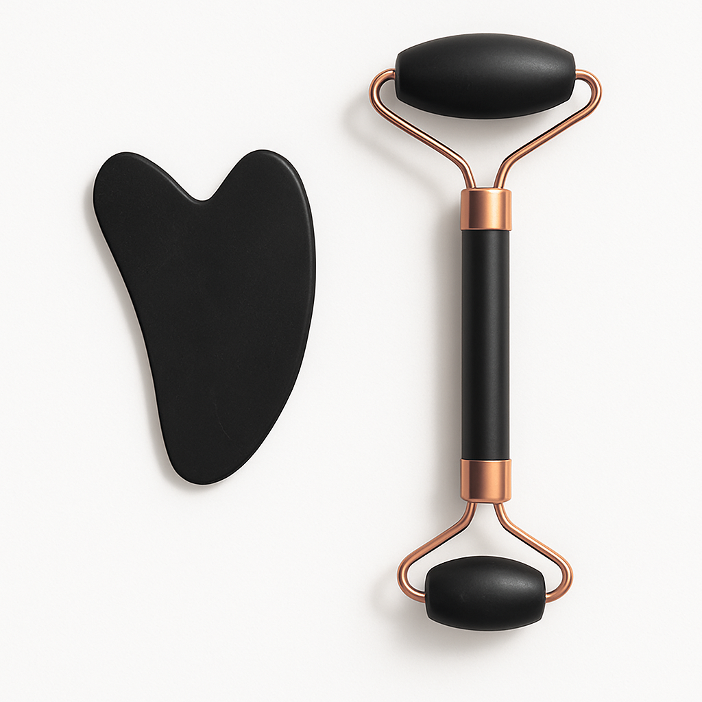 GlacierGlow Jade Facial Roller & Gua Sha Set