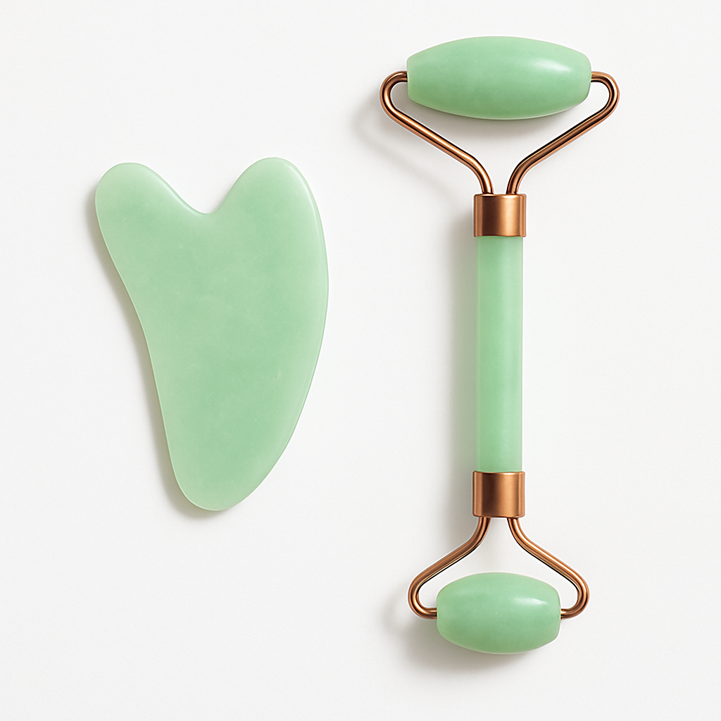 GlacierGlow Jade Facial Roller & Gua Sha Set
