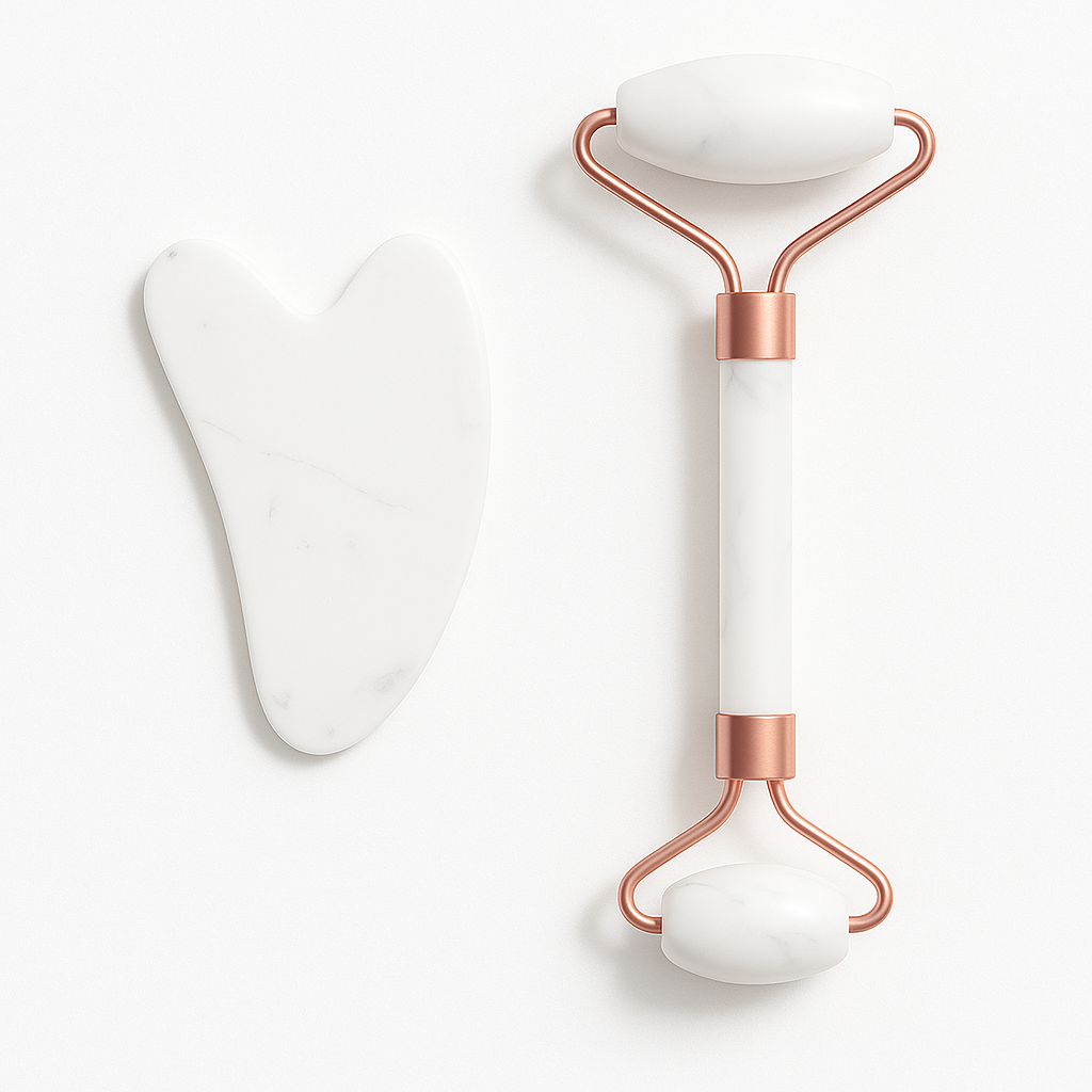 GlacierGlow Jade Facial Roller & Gua Sha Set