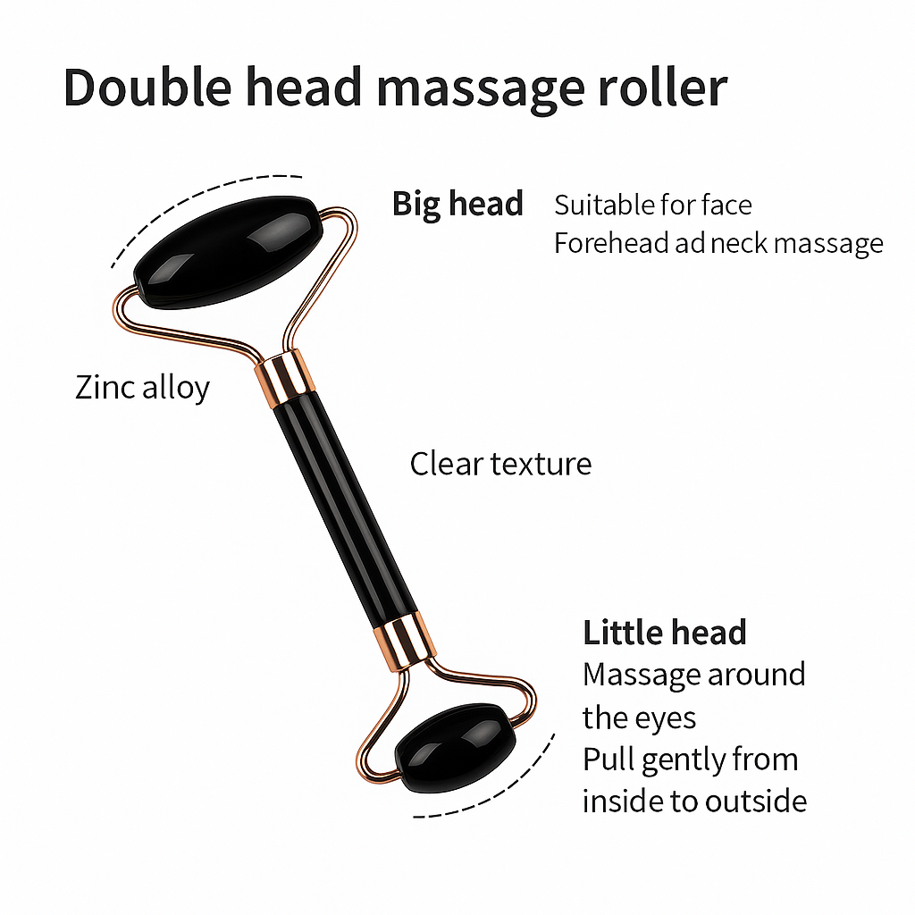 GlacierGlow Jade Facial Roller & Gua Sha Set